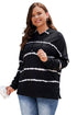 Tie-Dyed Stripe Drawstring Plus Size Hoodie