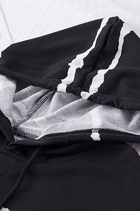 Tie-Dyed Stripe Drawstring Plus Size Hoodie