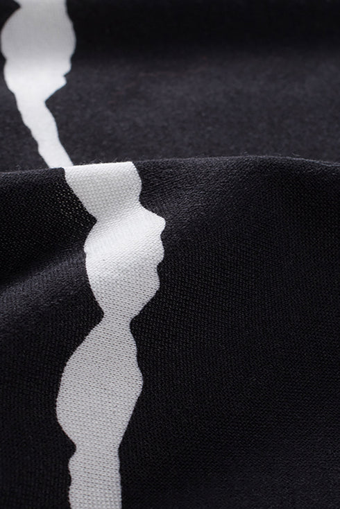 Tie-Dyed Stripe Drawstring Plus Size Hoodie