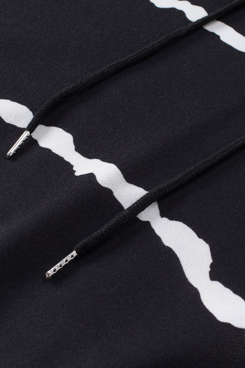 Tie-Dyed Stripe Drawstring Plus Size Hoodie