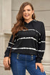 Tie-Dyed Stripe Drawstring Plus Size Hoodie