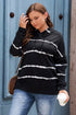 Tie-Dyed Stripe Drawstring Plus Size Hoodie