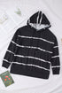 Tie-Dyed Stripe Drawstring Plus Size Hoodie