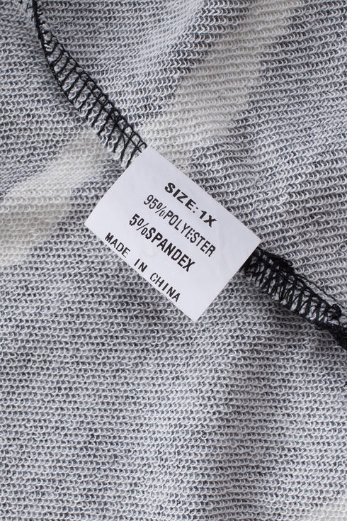 Tie-Dyed Stripe Drawstring Plus Size Hoodie