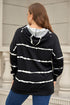 Tie-Dyed Stripe Drawstring Plus Size Hoodie