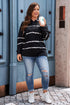 Tie-Dyed Stripe Drawstring Plus Size Hoodie