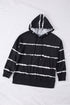 Tie-Dyed Stripe Drawstring Plus Size Hoodie