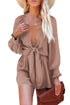 Tie Knot Puff Long Sleeve Romper