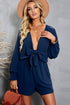 Tie Knot Puff Long Sleeve Romper