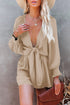 Tie Knot Puff Long Sleeve Romper