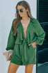 Tie Knot Puff Long Sleeve Romper