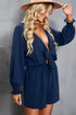 Tie Knot Puff Long Sleeve Romper