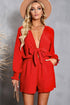 Tie Knot Puff Long Sleeve Romper