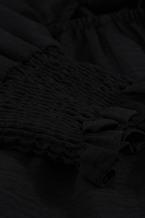 Tie Knot Puff Long Sleeve Romper