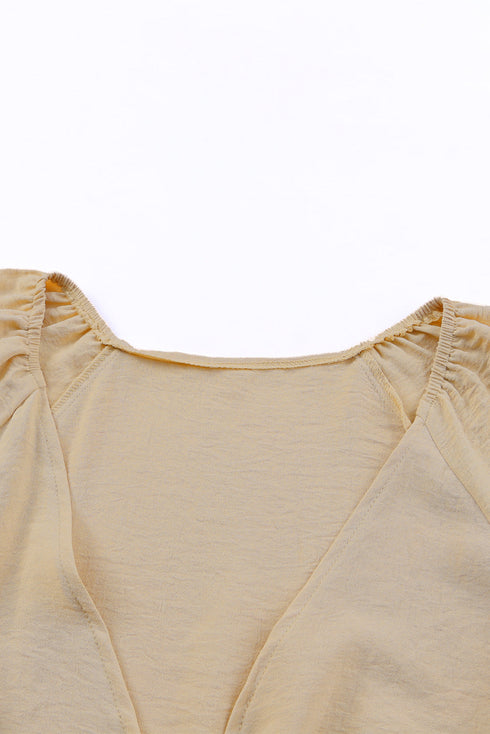 Tie Knot Puff Long Sleeve Romper