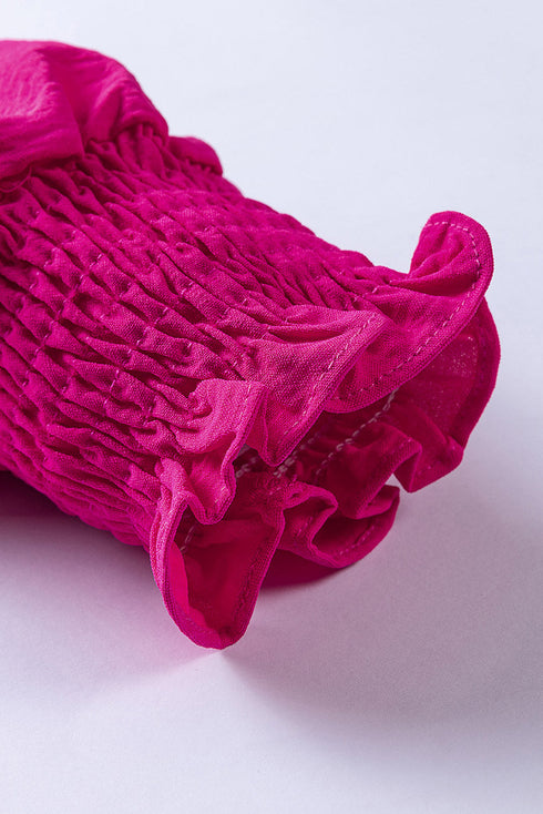 Tie Knot V Neck Puff Long Sleeve Solid Romper