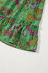 Tie Neck Ruffle Trim Tiered Short Floral Dress