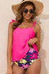 Tie Shoulder Strap Relaxed Fit Two Piece Tankini Set
