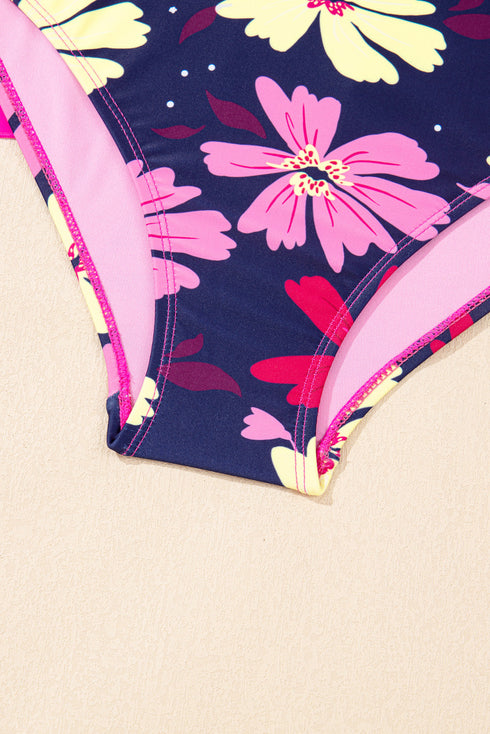 Tie Shoulder Strap Relaxed Fit Two Piece Tankini Set