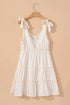 Tie Shoulder Textured Woven Tiered Babydoll Dress