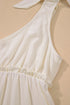 Tie Shoulder Textured Woven Tiered Babydoll Dress