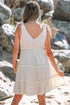 Tie Shoulder Textured Woven Tiered Babydoll Dress