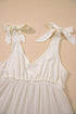 Tie Shoulder Textured Woven Tiered Babydoll Dress