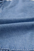 Tied Front Bow Bubble Sleeve Peplum Denim Shirt