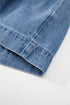 Tied Front Bow Bubble Sleeve Peplum Denim Shirt