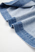 Tied Front Bow Bubble Sleeve Peplum Denim Shirt