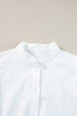 Tiered Button Front Pom Pom Accent Shirt Dress
