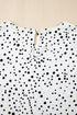 Tiered Flutter Sleeve Crew Neck Dot Print Blouse