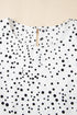 Tiered Flutter Sleeve Crew Neck Dot Print Blouse
