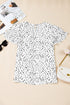 Tiered Flutter Sleeve Crew Neck Dot Print Blouse