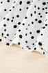 Tiered Flutter Sleeve Crew Neck Dot Print Blouse