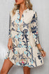 Tiered Paisley Print Button Front Bell Sleeve Dress