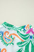 Tiered Paisley Print Button Front Bell Sleeve Dress