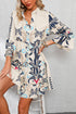 Tiered Paisley Print Button Front Bell Sleeve Dress