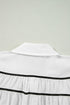Tiered Poplin Ribbon Tie Ruffle Cuff Blouse