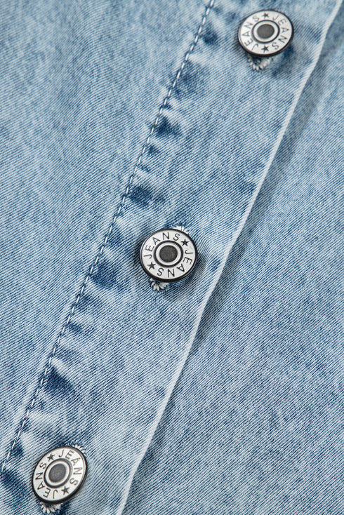 Tiered Rick Rack Overall Denim Mini Dresses