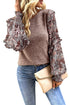 Tiered Ruffle Floral Print Sleeve Crew Neck Blouse
