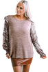 Tiered Ruffle Floral Print Sleeve Crew Neck Blouse