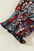 Tiered Ruffle Floral Print Sleeve Crew Neck Blouse