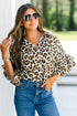 Tiered Ruffle Sleeve Animal Print Button Down Shirt