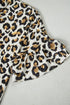 Tiered Ruffle Sleeve Animal Print Button Down Shirt