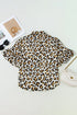 Tiered Ruffle Sleeve Animal Print Button Down Shirt