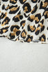 Tiered Ruffle Sleeve Animal Print Button Down Shirt