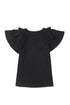 Tiered Ruffle Sleeve Round Neck Relaxed Top