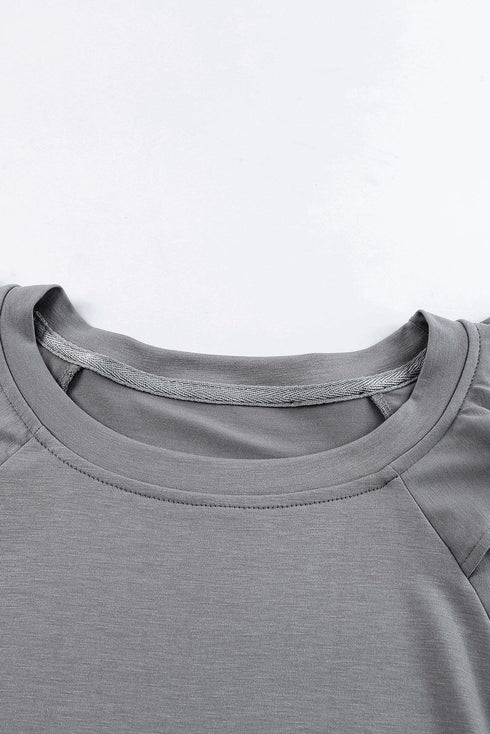 Tiered Ruffle Sleeve Round Neck Relaxed Top