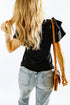 Tiered Ruffle Sleeve Round Neck Relaxed Top